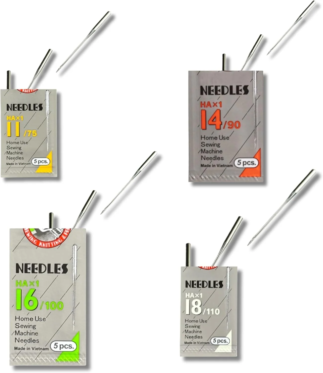 مجموعه سوزن های چرخ خیاطی ارگان HA، سایزهای 11، 14، 16، 18 و 1 عدد جعبه ماسوره فلزی به همراه 5 عدد ماسوره پلاستیکی شفاف، سازگار با تمامی چرخ خیاطی های خانگی مجموعه سوزن های چرخ خیاطی ارگان HA، سایزهای 11، 14، 16، 18 و 1 عدد جعبه ماسوره فلزی به همراه 5 عدد ماسوره پلاستیکی شفاف، سازگار با تمامی چرخ خیاطی های خانگی