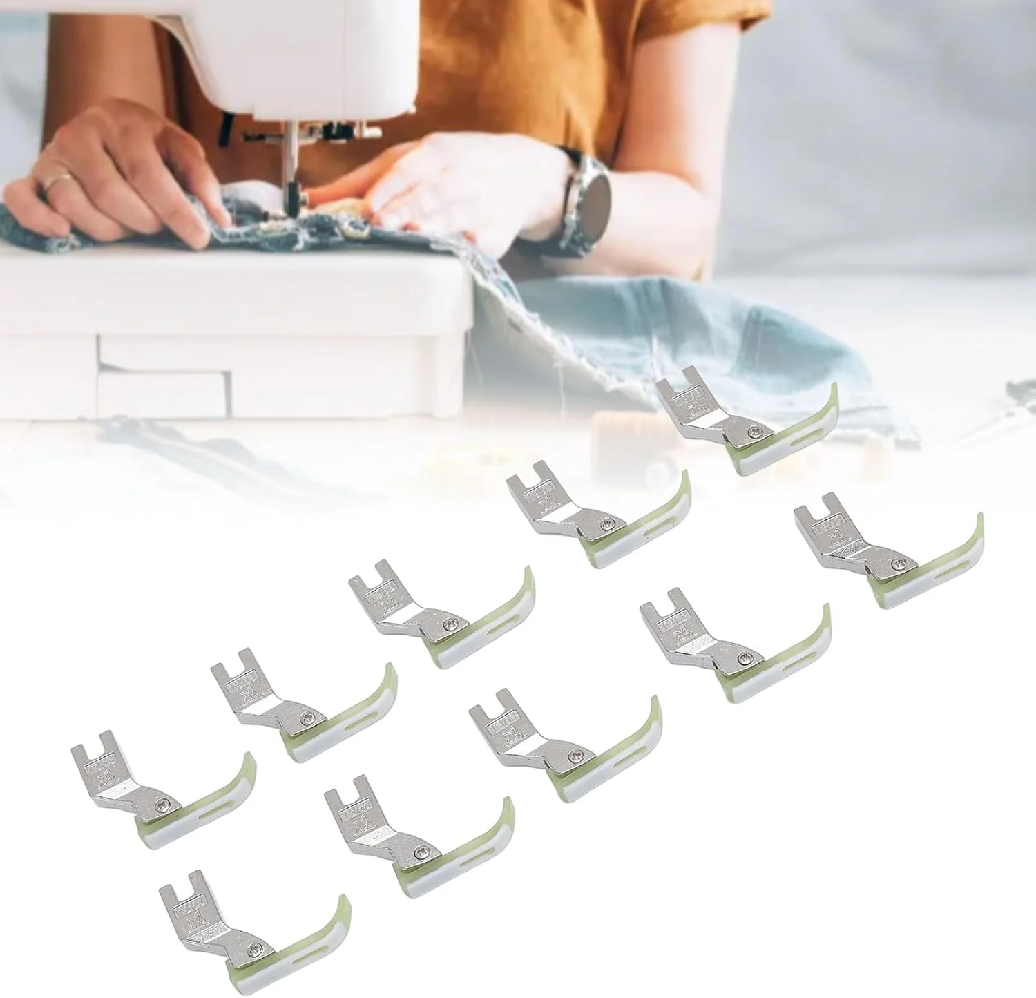 ۱۰ عدد پایه زیپ دوزی T363 پلاستیکی فولادی برای طراحی دقیق با استفاده از پایه چرخ خیاطی زیپ دوزی