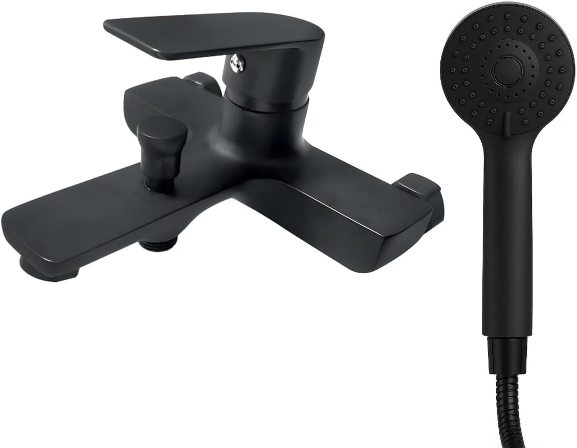 شیر حمام مشکی براق – طراحی مدرن، آلیاژ روی، شیر دیواری برای وان حمام – پرداخت مات ممتاز، 208x180x112 میلیمتر شیر حمام مشکی براق – طراحی مدرن، آلیاژ روی، شیر دیواری برای وان حمام – پرداخت مات ممتاز، 208x180x112 میلیمتر