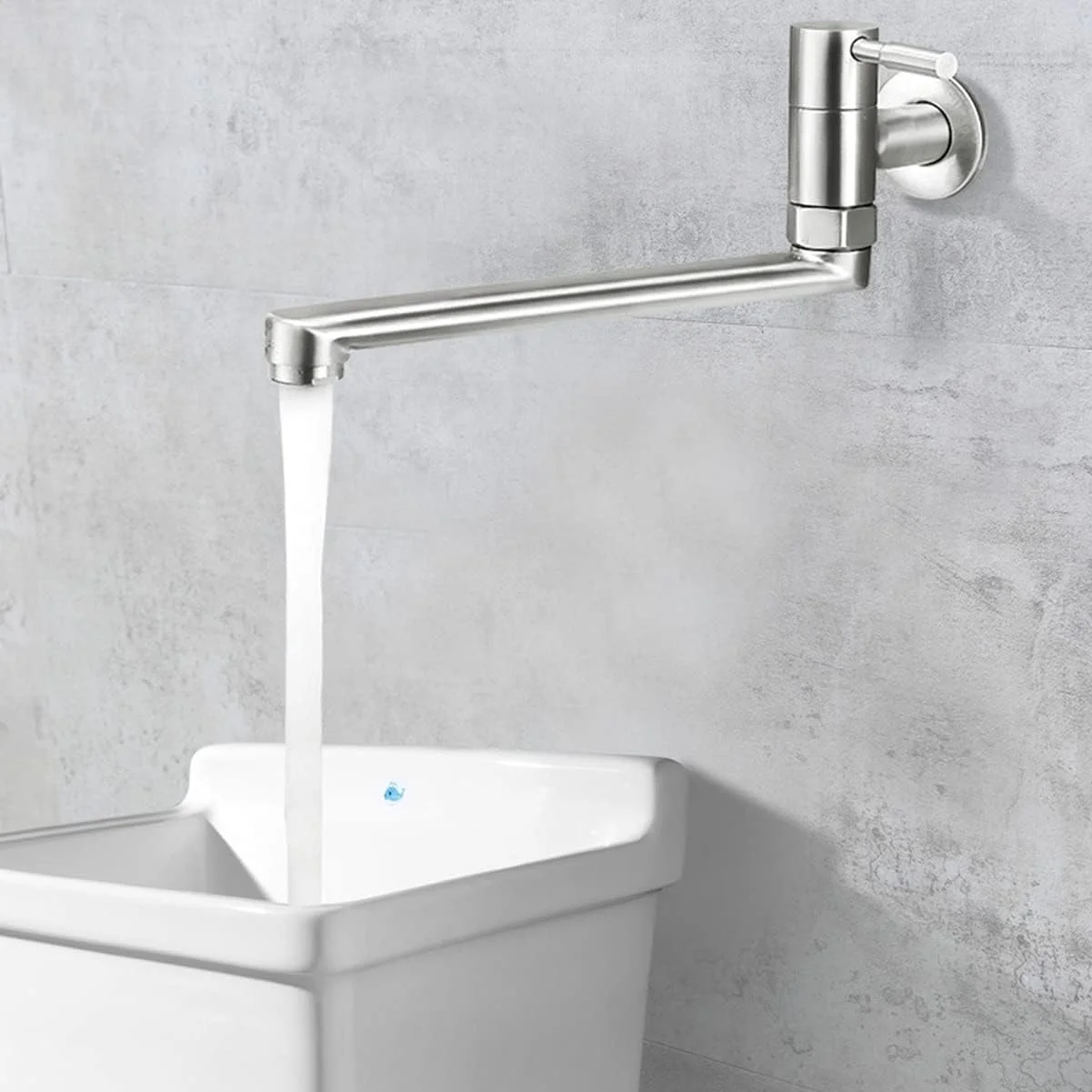 شیر آب تک اهرمی استیل ضد زنگ باوکمو، شیر آب تک سرد بالکن (نقره ای) شیر آب تک اهرمی استیل ضد زنگ باوکمو، شیر آب تک سرد بالکن (نقره ای)