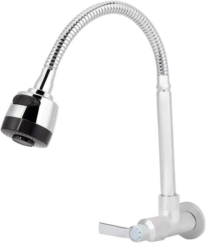 شیر آب دیواری چرخشی 360 درجه، شیر آشپزخانه G1/2 اینچ برای آشپزخانه خانگی و روشویی حمام شیر آب دیواری چرخشی 360 درجه، شیر آشپزخانه G1/2 اینچ برای آشپزخانه خانگی و روشویی حمام