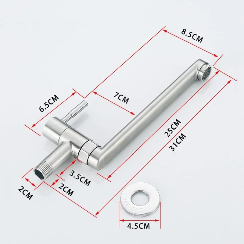 شیر آب تک اهرمی استیل ضد زنگ باوکمو، شیر آب تک سرد بالکن (نقره ای) شیر آب تک اهرمی استیل ضد زنگ باوکمو، شیر آب تک سرد بالکن (نقره ای)