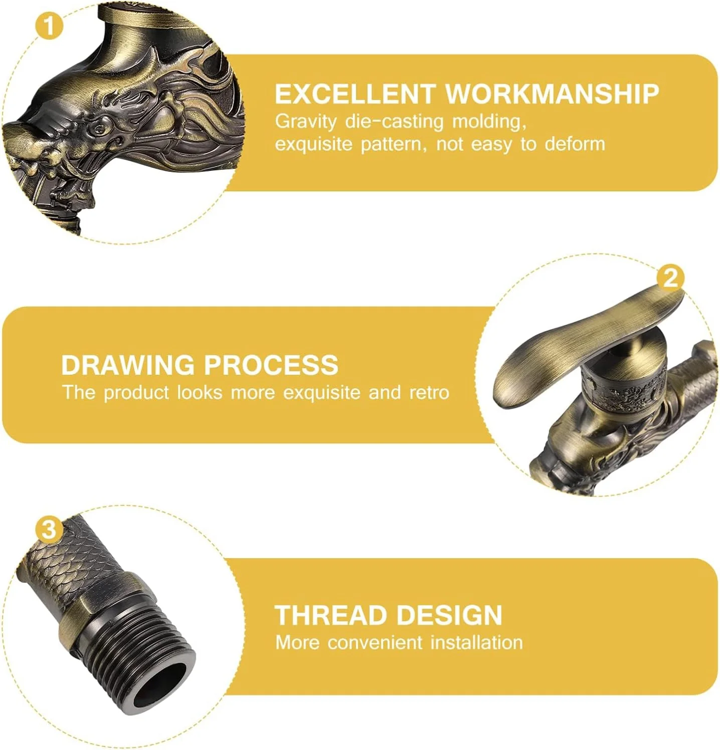 شیرآلات برنجی حوضچه، شیرآلات عتیقه آلیاژ روی، شیرآلات دیواری عتیقه اروپایی، شیرآلات سینک کلاسیک برای آشپزخانه، حمام، ماشین لباسشویی و باغ بیرونی شیرآلات برنجی حوضچه، شیرآلات عتیقه آلیاژ روی، شیرآلات دیواری عتیقه اروپایی، شیرآلات سینک کلاسیک برای آشپزخانه، حمام، ماشین لباسشویی و باغ بیرونی