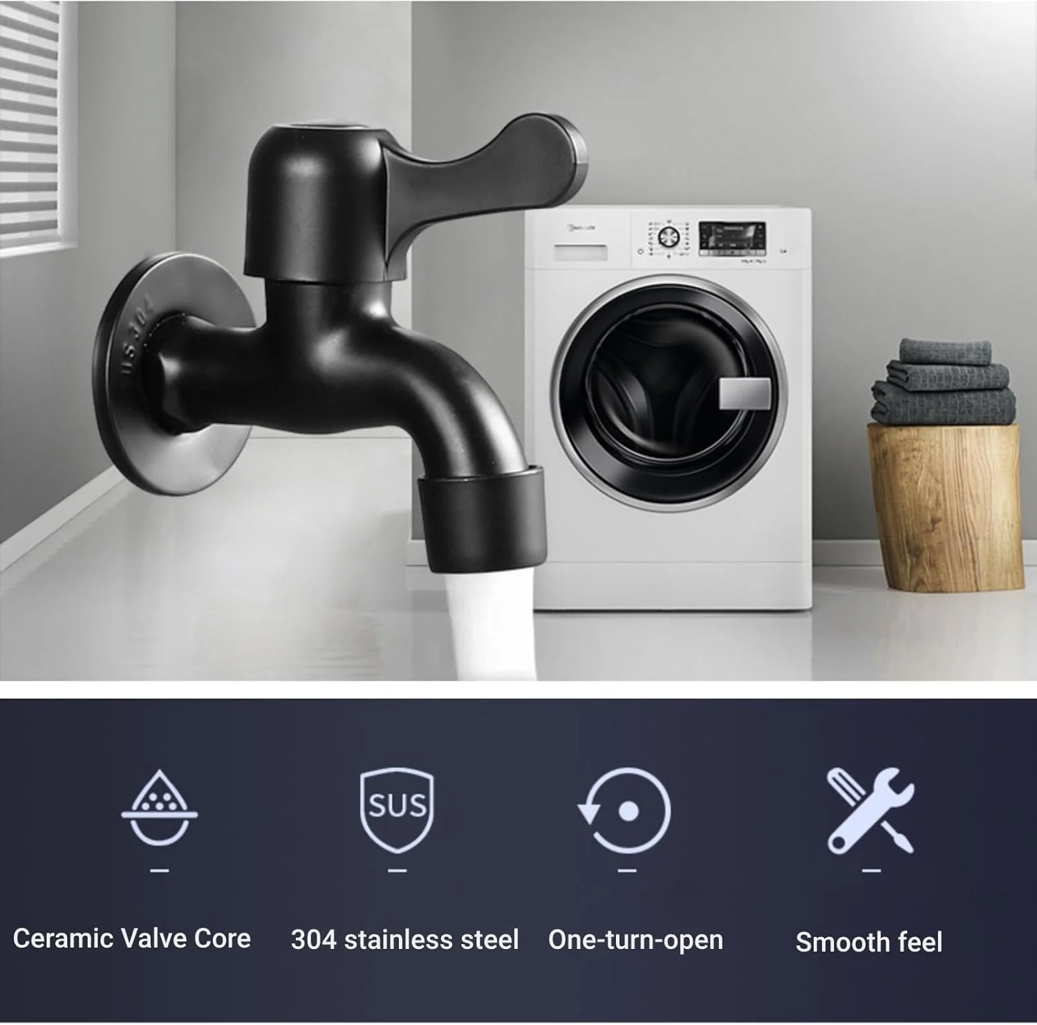 شیر آب استیل ضد زنگ BIGTHREE، شیر کوتاه، شیر حوضچه کوتاه، شیر سینک تی برای سینک آشپزخانه حمام باغ (مشکی) شیر آب استیل ضد زنگ BIGTHREE، شیر کوتاه، شیر حوضچه کوتاه، شیر سینک تی برای سینک آشپزخانه حمام باغ (مشکی)