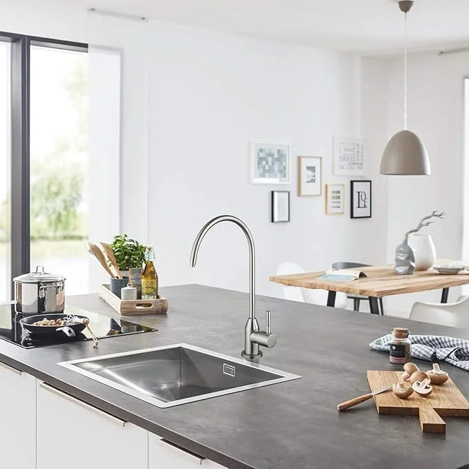 شیر آب تصفیه کننده آب آشامیدنی JOEBO، شیر آب فیلتراسیون آب آشپزخانه از جنس استنلس استیل برای سیستم فیلتر آب زیر سینک، نیکل برس خورده (نقره ای) شیر آب تصفیه کننده آب آشامیدنی JOEBO، شیر آب فیلتراسیون آب آشپزخانه از جنس استنلس استیل برای سیستم فیلتر آب زیر سینک، نیکل برس خورده (نقره ای)