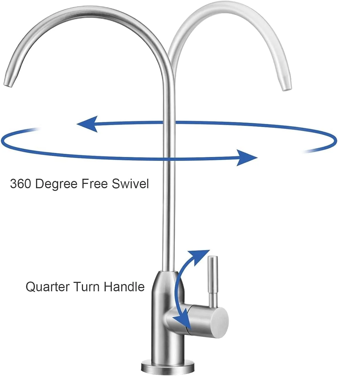 شیر آب تصفیه کننده آب آشامیدنی JOEBO، شیر آب فیلتراسیون آب آشپزخانه از جنس استنلس استیل برای سیستم فیلتر آب زیر سینک، نیکل برس خورده (نقره ای) شیر آب تصفیه کننده آب آشامیدنی JOEBO، شیر آب فیلتراسیون آب آشپزخانه از جنس استنلس استیل برای سیستم فیلتر آب زیر سینک، نیکل برس خورده (نقره ای)