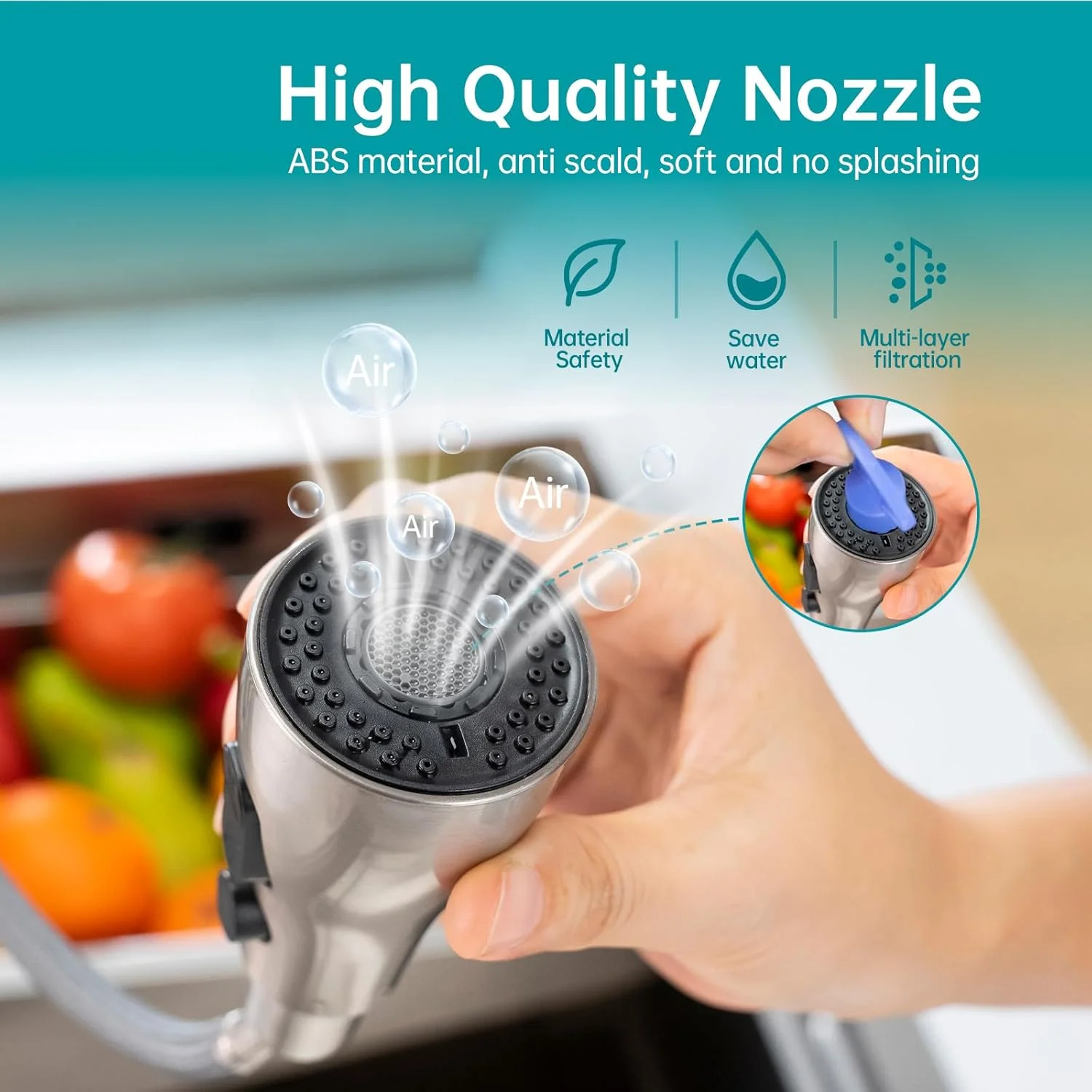 شیر آشپزخانه APPASO، میکسر سینک استیل S304 با اسپری کشویی چرخان 360 درجه - 3 حالت، شیر سینک آشپزخانه تک اهرمی با قوس بلند - ایده آل برای تمیز کردن روزانه و سخت شیر آشپزخانه APPASO، میکسر سینک استیل S304 با اسپری کشویی چرخان 360 درجه - 3 حالت، شیر سینک آشپزخانه تک اهرمی با قوس بلند - ایده آل برای تمیز کردن روزانه و سخت