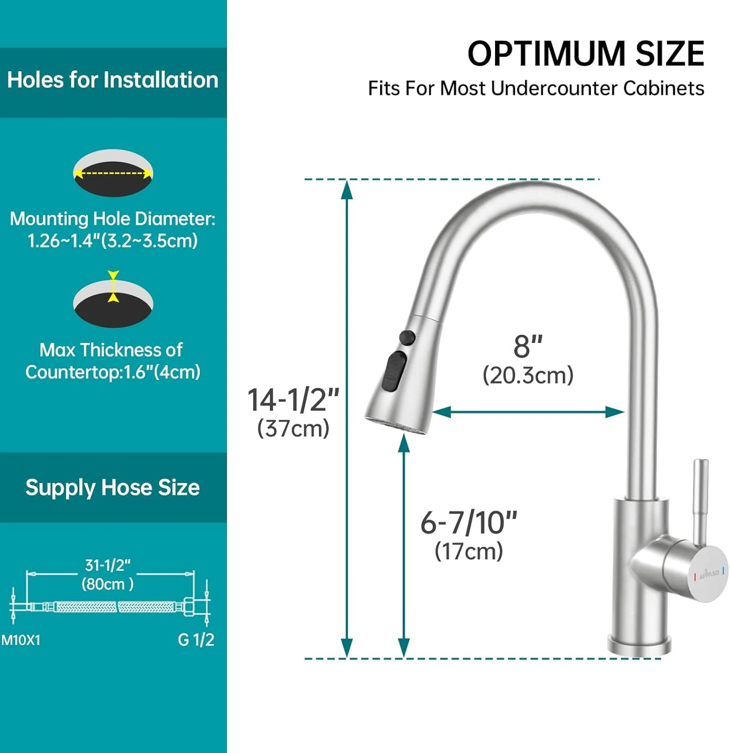 شیر آشپزخانه APPASO، میکسر سینک استیل S304 با اسپری کشویی چرخان 360 درجه - 3 حالت، شیر سینک آشپزخانه تک اهرمی با قوس بلند - ایده آل برای تمیز کردن روزانه و سخت شیر آشپزخانه APPASO، میکسر سینک استیل S304 با اسپری کشویی چرخان 360 درجه - 3 حالت، شیر سینک آشپزخانه تک اهرمی با قوس بلند - ایده آل برای تمیز کردن روزانه و سخت