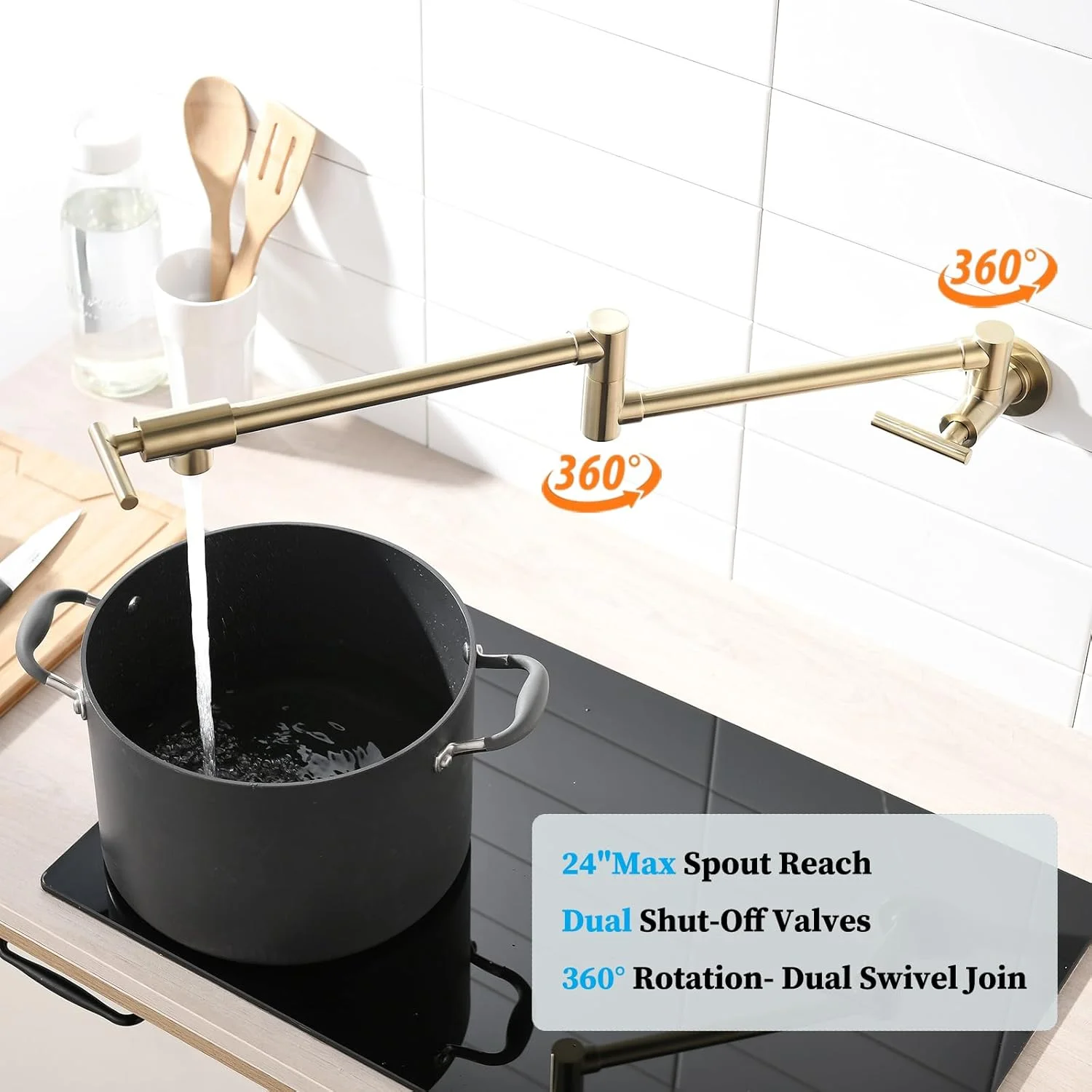 شیر پرکن قابلمه طلایی هاوین، شیر پرکن قابلمه تجاری دیواری، شیر تاشو آشپزخانه از جنس مس برنجی، شیر قهوه ساز با بازوهای چرخشی دوتایی کشویی، مدل A، طلایی برس خورده شیر پرکن قابلمه طلایی هاوین، شیر پرکن قابلمه تجاری دیواری، شیر تاشو آشپزخانه از جنس مس برنجی، شیر قهوه ساز با بازوهای چرخشی دوتایی کشویی، مدل A، طلایی برس خورده