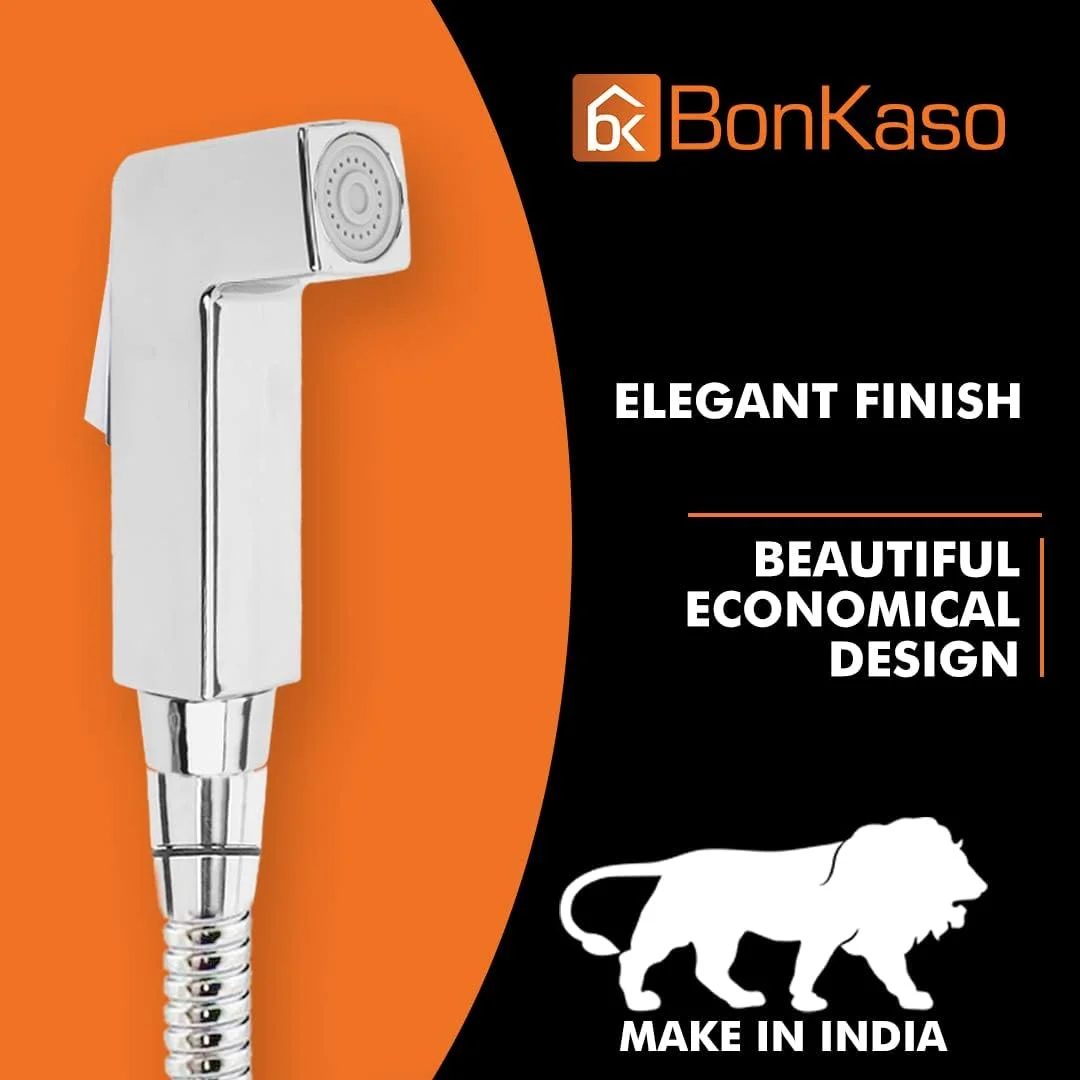 شیر بهداشتی بیده پلاستیکی ABS بونکاسو مدل HF-1014 با قابلیت چرخش 360 درجه و شلنگ استیل انعطاف پذیر 1 متری برای توالت، روکش کروم - جت اسپری برای توالت (بسته 1 عددی) شیر بهداشتی بیده پلاستیکی ABS بونکاسو مدل HF-1014 با قابلیت چرخش 360 درجه و شلنگ استیل انعطاف پذیر 1 متری برای توالت، روکش کروم - جت اسپری برای توالت (بسته 1 عددی)