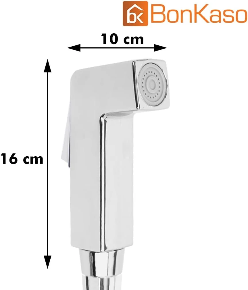 شیر بهداشتی بیده پلاستیکی ABS بونکاسو مدل HF-1014 با قابلیت چرخش 360 درجه و شلنگ استیل انعطاف پذیر 1 متری برای توالت، روکش کروم - جت اسپری برای توالت (بسته 1 عددی) شیر بهداشتی بیده پلاستیکی ABS بونکاسو مدل HF-1014 با قابلیت چرخش 360 درجه و شلنگ استیل انعطاف پذیر 1 متری برای توالت، روکش کروم - جت اسپری برای توالت (بسته 1 عددی)