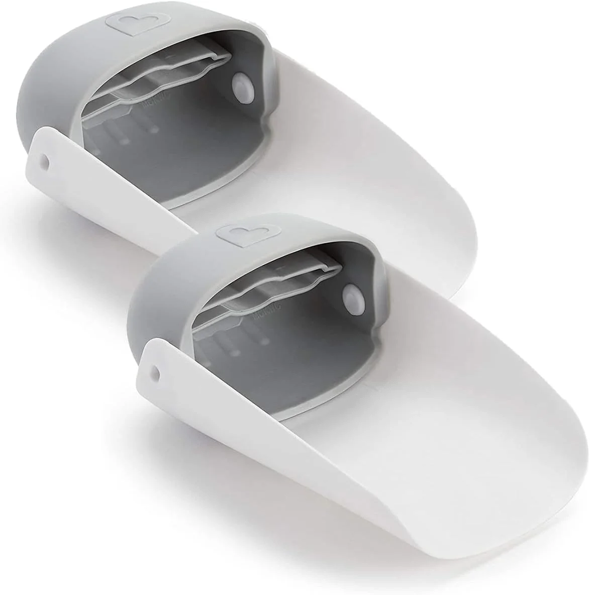 افزایش دهنده شیر آب 2 عددی ECVV برای کودکان نوپا، افزایش دهنده سینک حمام برای شستشوی دستی سرگرم کننده کودکان، دسته های سینک جهانی، کمک شستشوی دهانه سینک حمام برای کودکان، خاکستری نوزاد