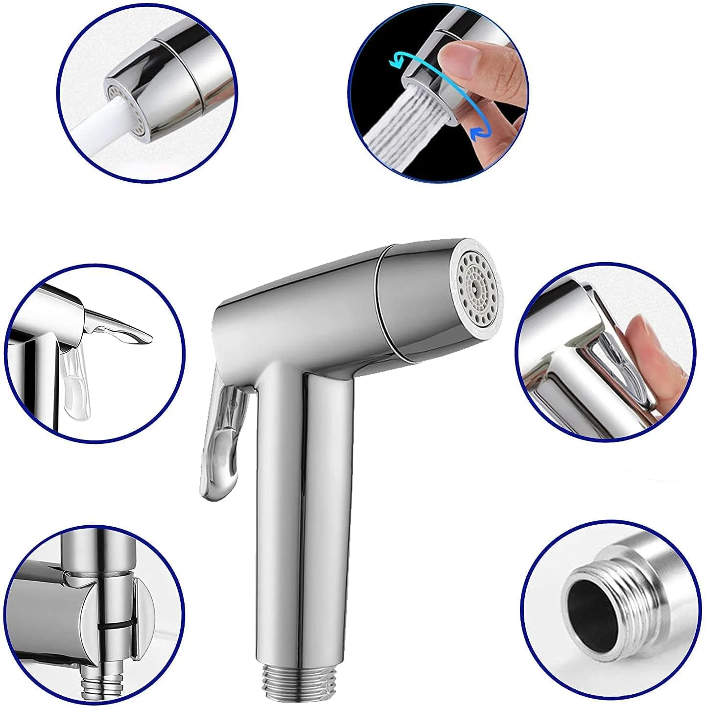 اسپری دستی توالت با فشار قوی، تمیز کننده شیر دوش، تفنگ اسپری قابل تنظیم برای سر دوش حمام، اسپری دستی توالت