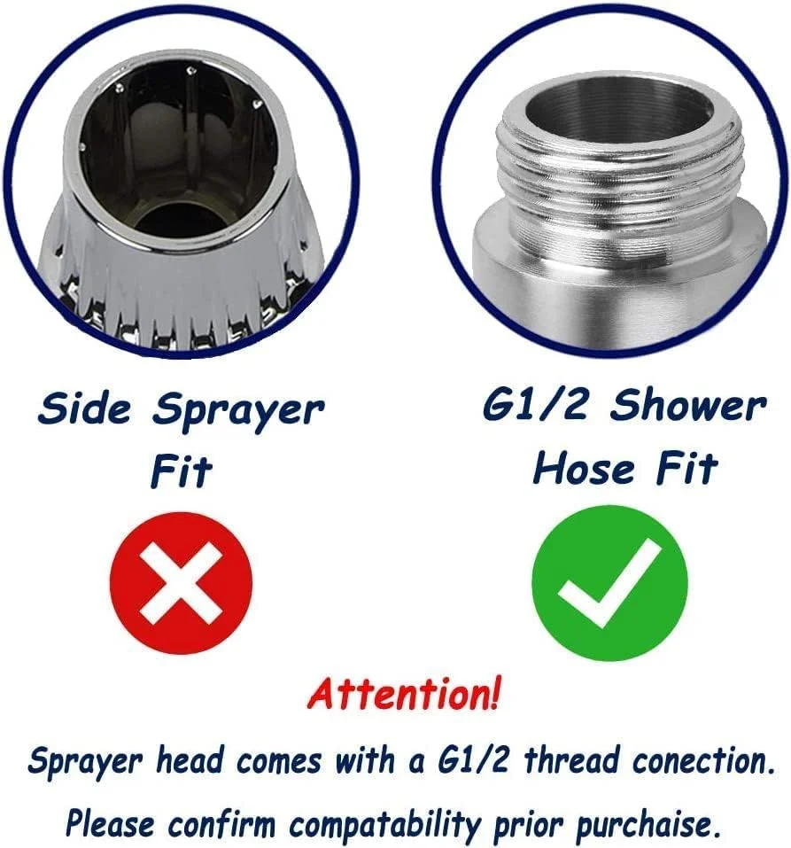 اسپری دستی توالت با فشار قوی، تمیز کننده شیر دوش، تفنگ اسپری قابل تنظیم برای سر دوش حمام، اسپری دستی توالت