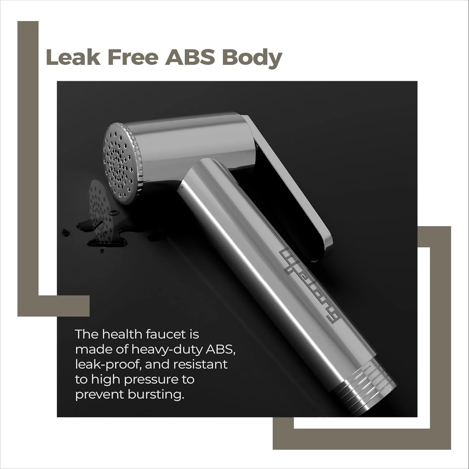 شلنگ توالت بهداشتی لایف لانگ، سر دوش دستی جت | جنس ABS | شیر بهداشتی برای حمام | نصب دیواری (LLBAHFH19، کروم)