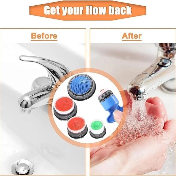 ۱۲ عدد سرشیر کاهنده، آچار حذف کننده کلید سرشیر در ۵ سایز، کاهنده های شیر M16.5 18.5 21.5 24 میلی متر محدود کننده جریان، کاهنده جایگزین برای سینک آشپزخانه و حمام