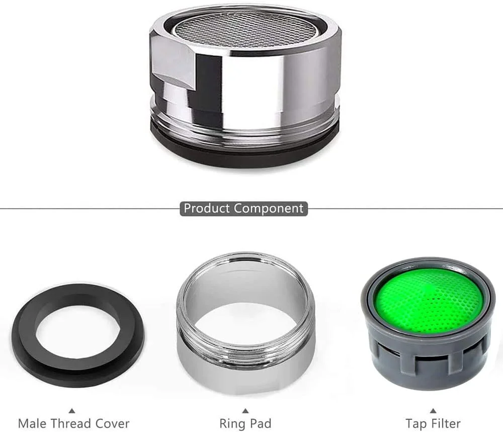اورینگ 8 عددی قطعات تعویضی سردوش شیر آب - 24 میلی متر رزوه نری با واشر و آچار