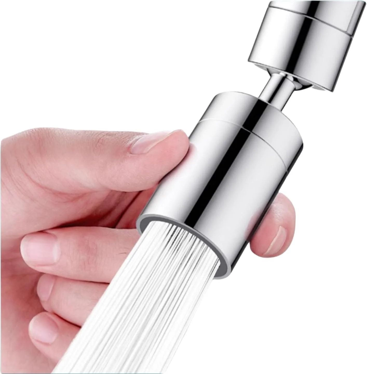 سَری شیر آب چرخشی، گسترش دهنده شیر آب با چرخش 360 درجه با اسپری دوگانه و 6 آداپتور جهانی، اتصال سر آبپاش ضد نشت برای آشپزخانه/حمام، کروم سَری شیر آب چرخشی، گسترش دهنده شیر آب با چرخش 360 درجه با اسپری دوگانه و 6 آداپتور جهانی، اتصال سر آبپاش ضد نشت برای آشپزخانه/حمام، کروم