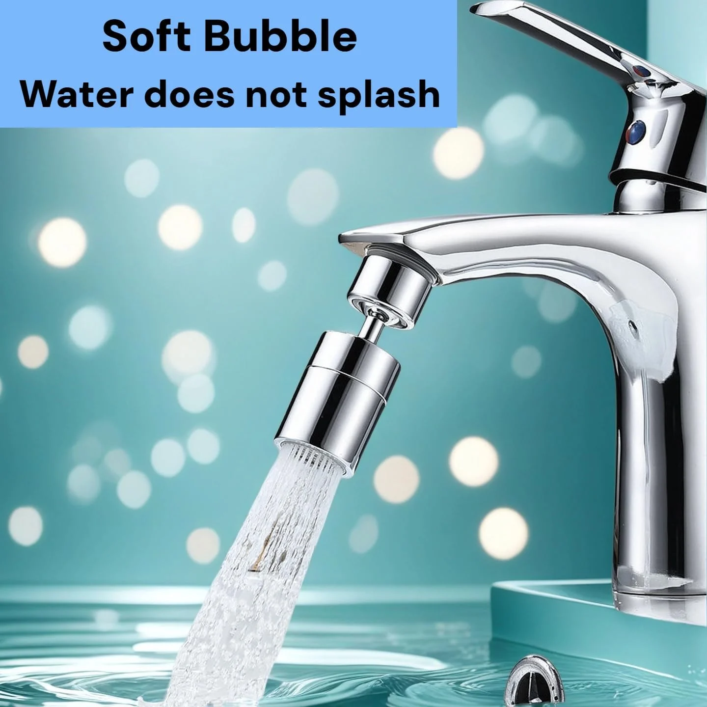 سَری شیر آب چرخشی، گسترش دهنده شیر آب با چرخش 360 درجه با اسپری دوگانه و 6 آداپتور جهانی، اتصال سر آبپاش ضد نشت برای آشپزخانه/حمام، کروم سَری شیر آب چرخشی، گسترش دهنده شیر آب با چرخش 360 درجه با اسپری دوگانه و 6 آداپتور جهانی، اتصال سر آبپاش ضد نشت برای آشپزخانه/حمام، کروم