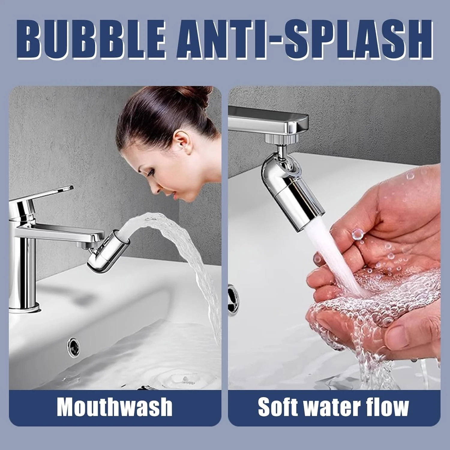 افزودنی شیر آب TERRIFI، چرخش 720 درجه، 2 حالت خروجی آب، افزاینده شیر آب برای آشپزخانه، رزوه مادگی 55/64 اینچ، کروم افزودنی شیر آب TERRIFI، چرخش 720 درجه، 2 حالت خروجی آب، افزاینده شیر آب برای آشپزخانه، رزوه مادگی 55/64 اینچ، کروم