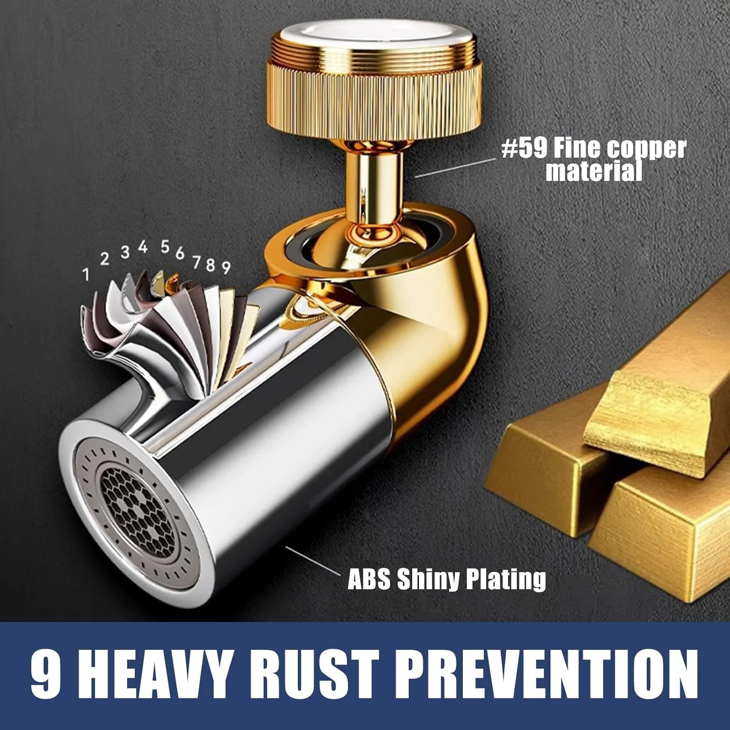 افزودنی شیر آب TERRIFI، چرخش 720 درجه، 2 حالت خروجی آب، افزاینده شیر آب برای آشپزخانه، رزوه مادگی 55/64 اینچ، کروم افزودنی شیر آب TERRIFI، چرخش 720 درجه، 2 حالت خروجی آب، افزاینده شیر آب برای آشپزخانه، رزوه مادگی 55/64 اینچ، کروم