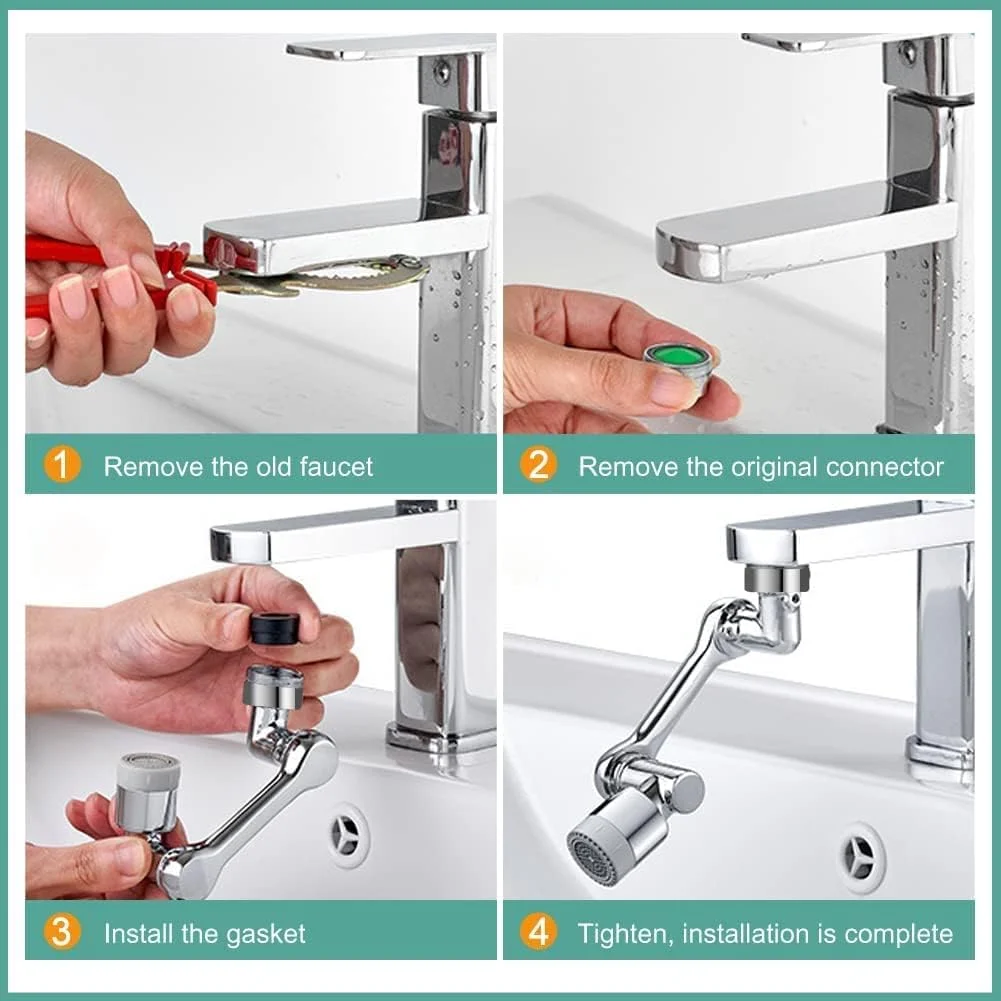 سَری شیر آب چرخان 1080 درجه، پخش کننده آب با بازوی رباتیک چرخان، شیر فیلتر پاشش سینک آشپزخانه سَری شیر آب چرخان 1080 درجه، پخش کننده آب با بازوی رباتیک چرخان، شیر فیلتر پاشش سینک آشپزخانه