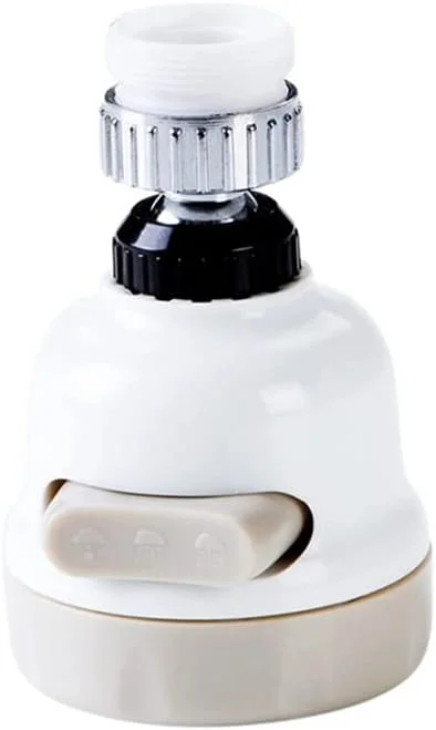 افزایش دهنده شیر آب چرخان 360 درجه Sulfar ABS | آداپتور نازل متحرک 3 حالته، سر اسپری فیلتر صرفه جویی در آب برای سینک آشپزخانه و حمام (سفید و خاکستری) | افزایش دهنده شیر آب 1589