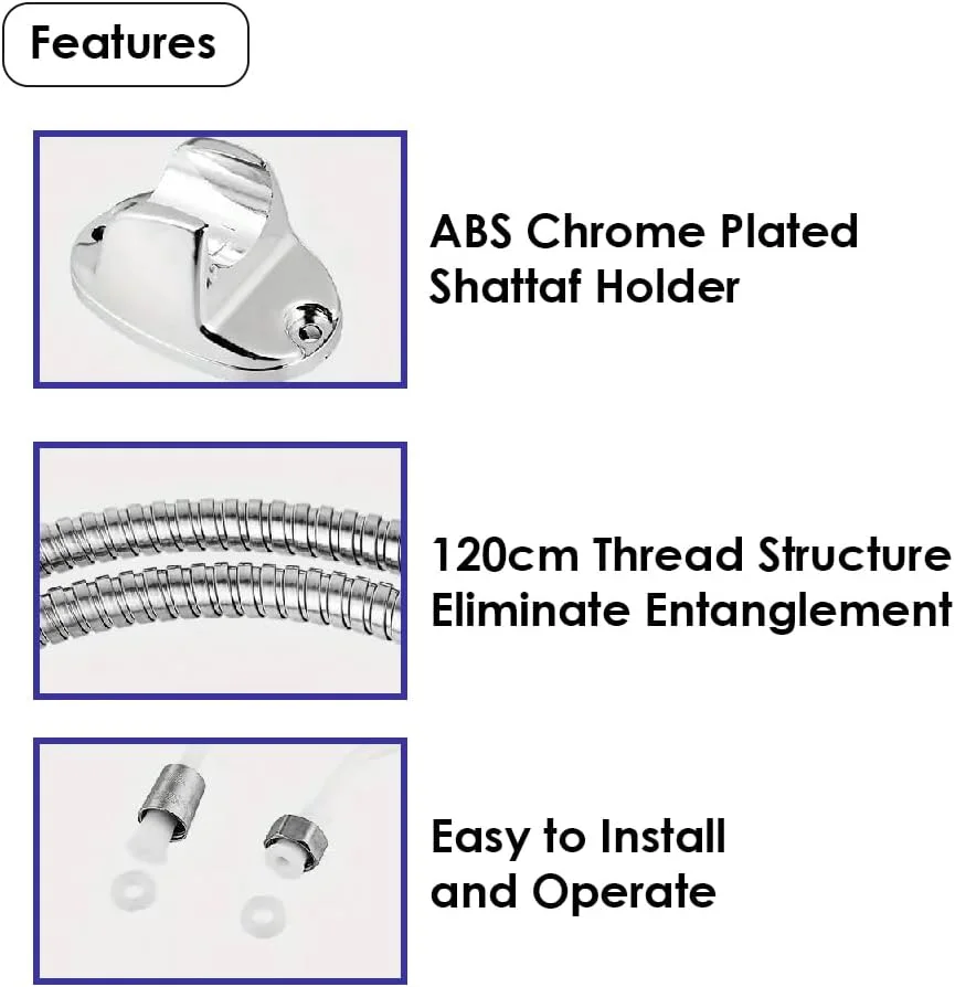 شلنگ توالت دستی هکسار با براکت دیواری، شلنگ 120 سانتی متری، شاتاف روکش کروم ABS، جت اسپری برای توالت حمام، ست خود تمیز شونده فشار قوی شلنگ توالت دستی هکسار با براکت دیواری، شلنگ 120 سانتی متری، شاتاف روکش کروم ABS، جت اسپری برای توالت حمام، ست خود تمیز شونده فشار قوی