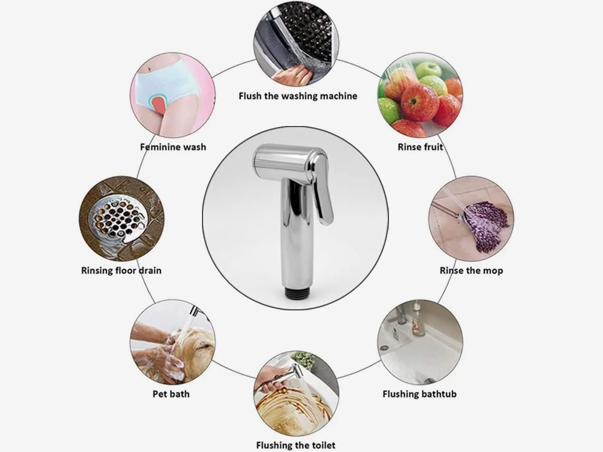 شیر بهداشتی ABS آلتون مدل SHR20130 به همراه شلنگ انعطاف پذیر 1.25 متری از جنس استیل 304 و قلاب دیواری، روکش کروم (اسپری جت برای توالت) شیر بهداشتی ABS آلتون مدل SHR20130 به همراه شلنگ انعطاف پذیر 1.25 متری از جنس استیل 304 و قلاب دیواری، روکش کروم (اسپری جت برای توالت)