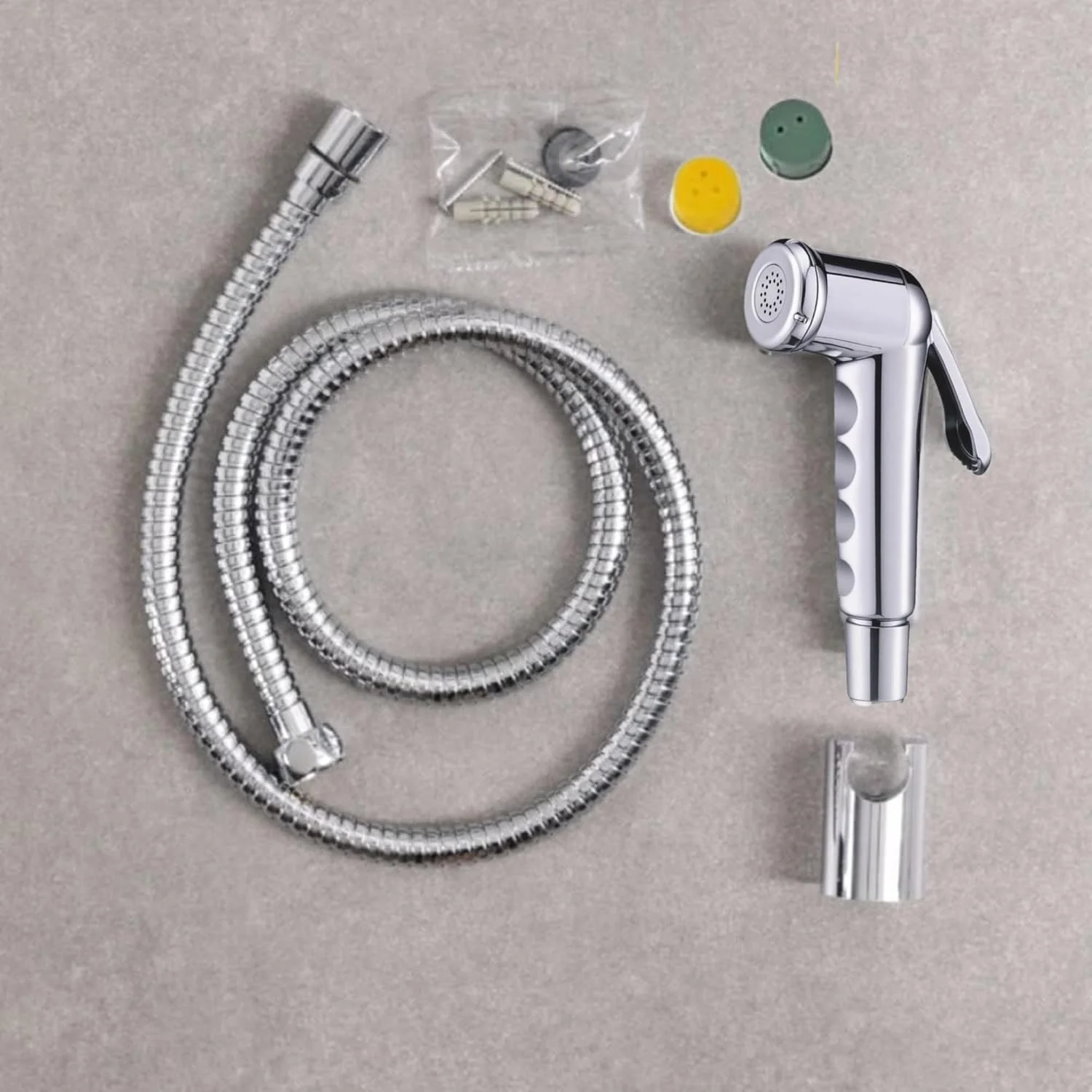 ست شطاف - اسپری بهداشتی ممتاز برای توالت به همراه شلنگ کروم براق 120 سانتی متری (استیل ضد زنگ 304) | بیده دستی