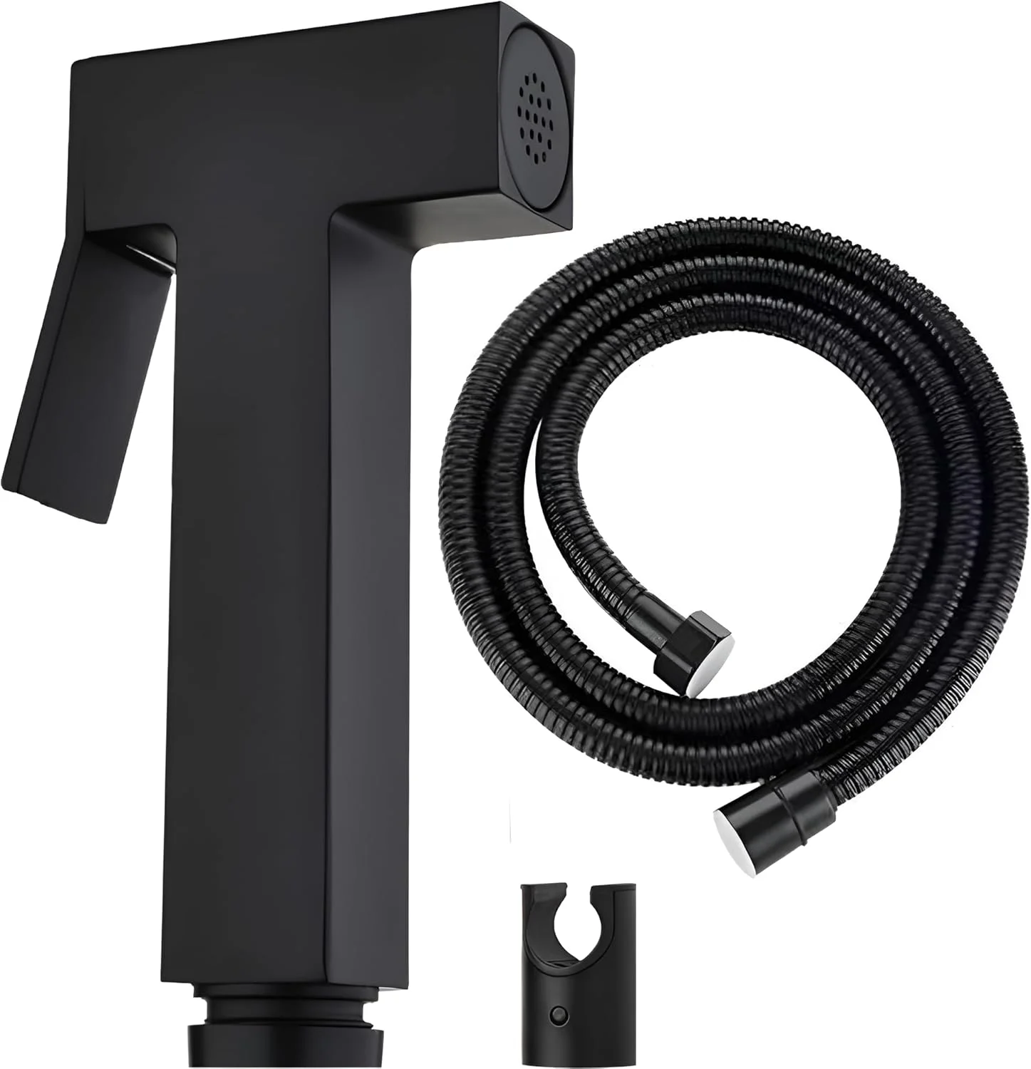 اسپری شلنگ توالت دستی دیواری – مشکی مات، تک حالته با شلنگ 120 سانتی متری – فشار قوی برای حمام، توالت، حیوانات خانگی و آشپزخانه