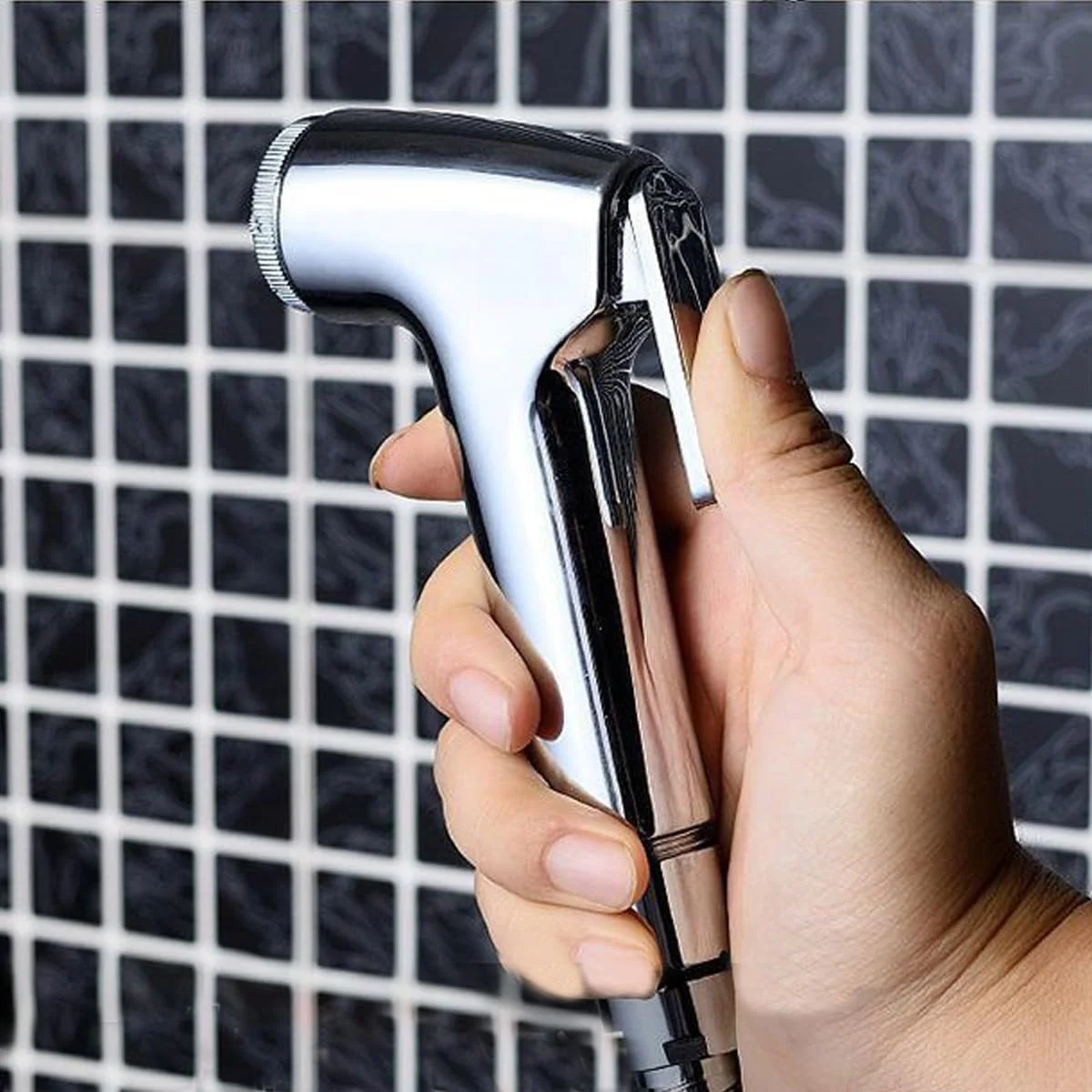 اسپری بهداشتی توالت با کنترل فشار آب قابل تنظیم، شلنگ بهداشتی، آداپتور شاتاف توالت، کیت شلنگ و براکت دیواری سر دوش دستی | 1.2 متر |