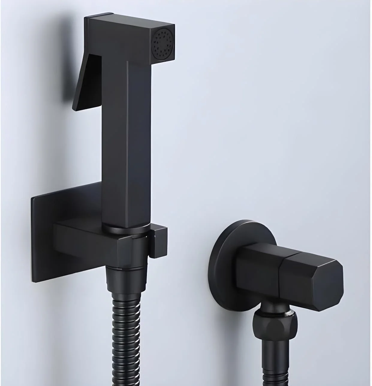 اسپری شلنگ توالت دستی دیواری – مشکی مات، تک حالته با شلنگ 120 سانتی متری – فشار قوی برای حمام، توالت، حیوانات خانگی و آشپزخانه