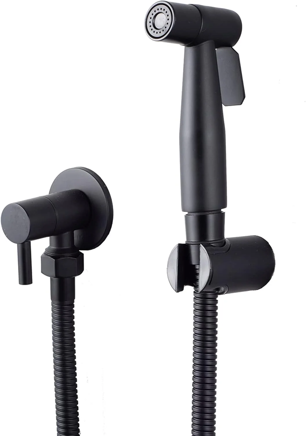 ست اسپری بهداشتی استیل ضد زنگ توالت، شاتاف دستی دوش توالت برای حمام حیوانات خانگی/بهداشت شخصی/حمام، نصب آسان (مشکی)