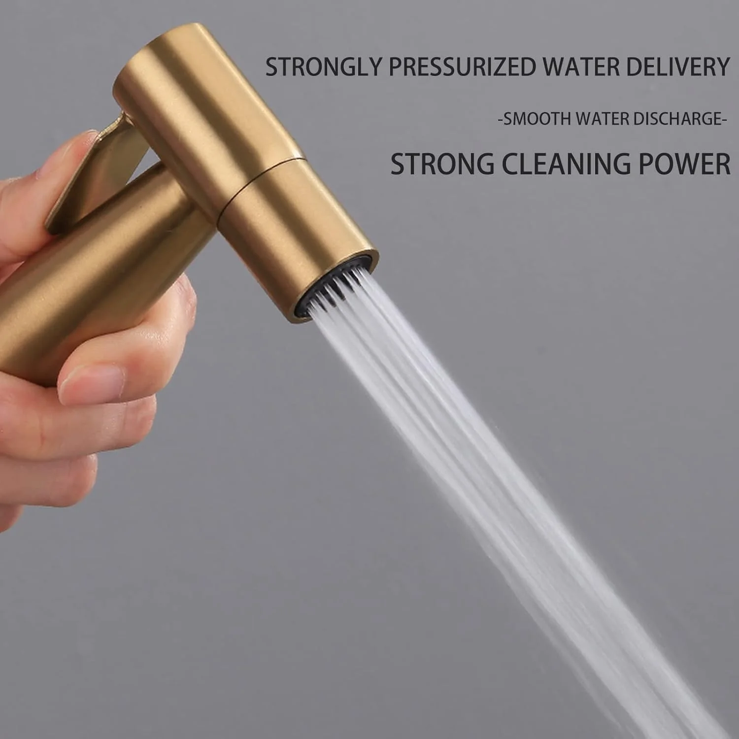 ست اسپری بهداشتی استیل ضد زنگ توالت، شاتاف دستی برای حمام حیوانات خانگی/بهداشت شخصی/حمام/توالت فرنگی، نصب آسان (طلایی)