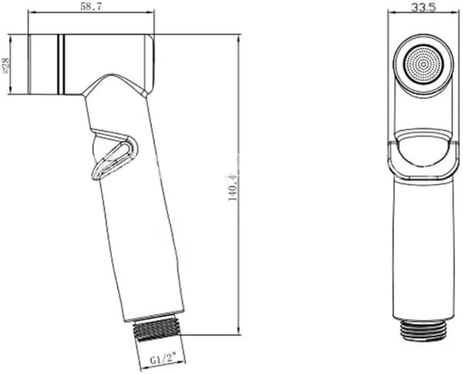 دوش دستی توالت با قابلیت تنظیم جریان و دو عملکرد، شیر بهداشتی توالت، سر دوش دستی، بیده شاتاف توالت فرنگی