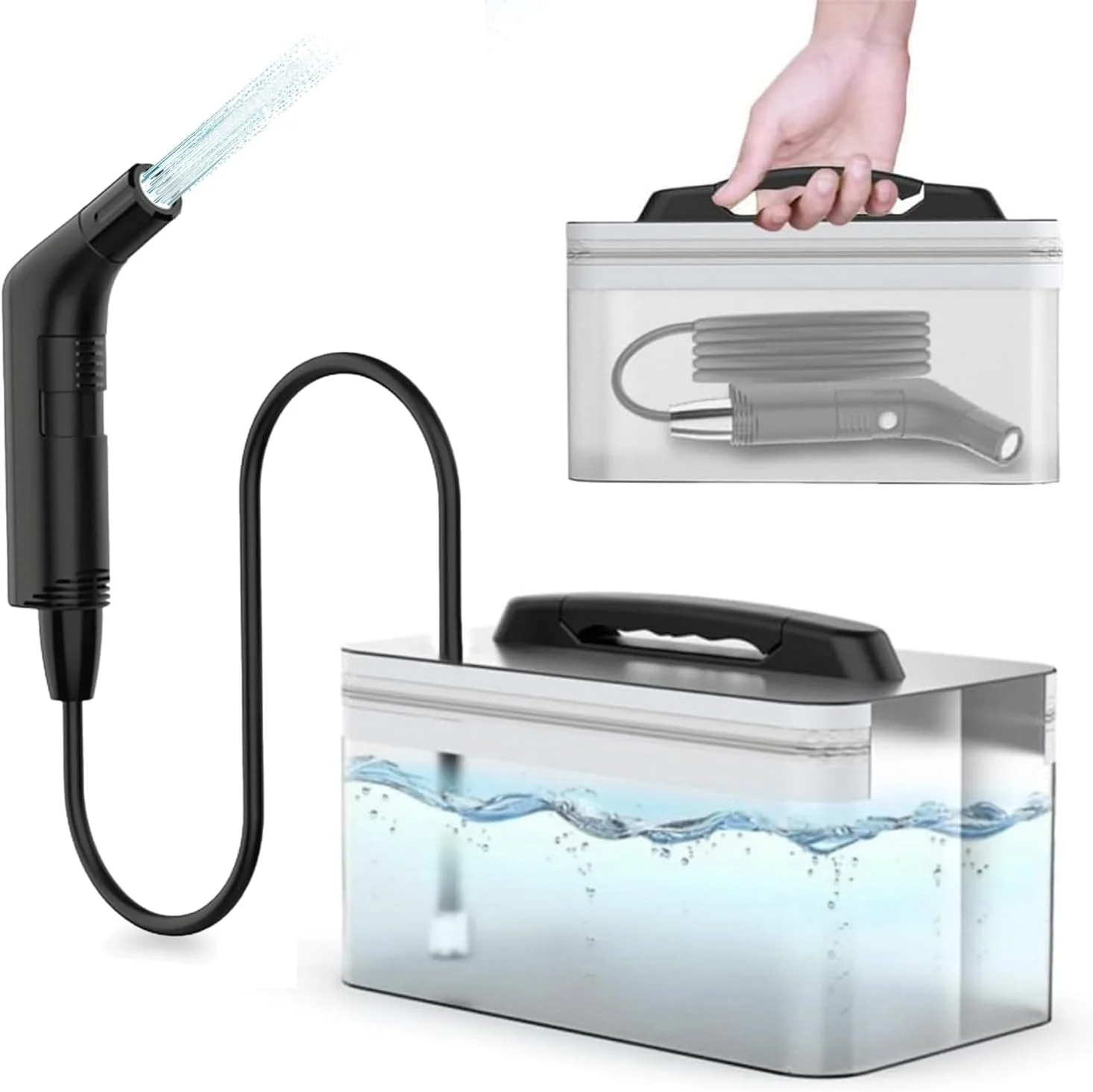 بیده برقی قابل حمل برای مسافرت، شطاف مسافرتی برقی قابل شارژ، اسپری کننده بیده برقی قابل حمل، شطاف با باتری با مخزن آب 2.3 لیتری برای کمپینگ و فضای باز