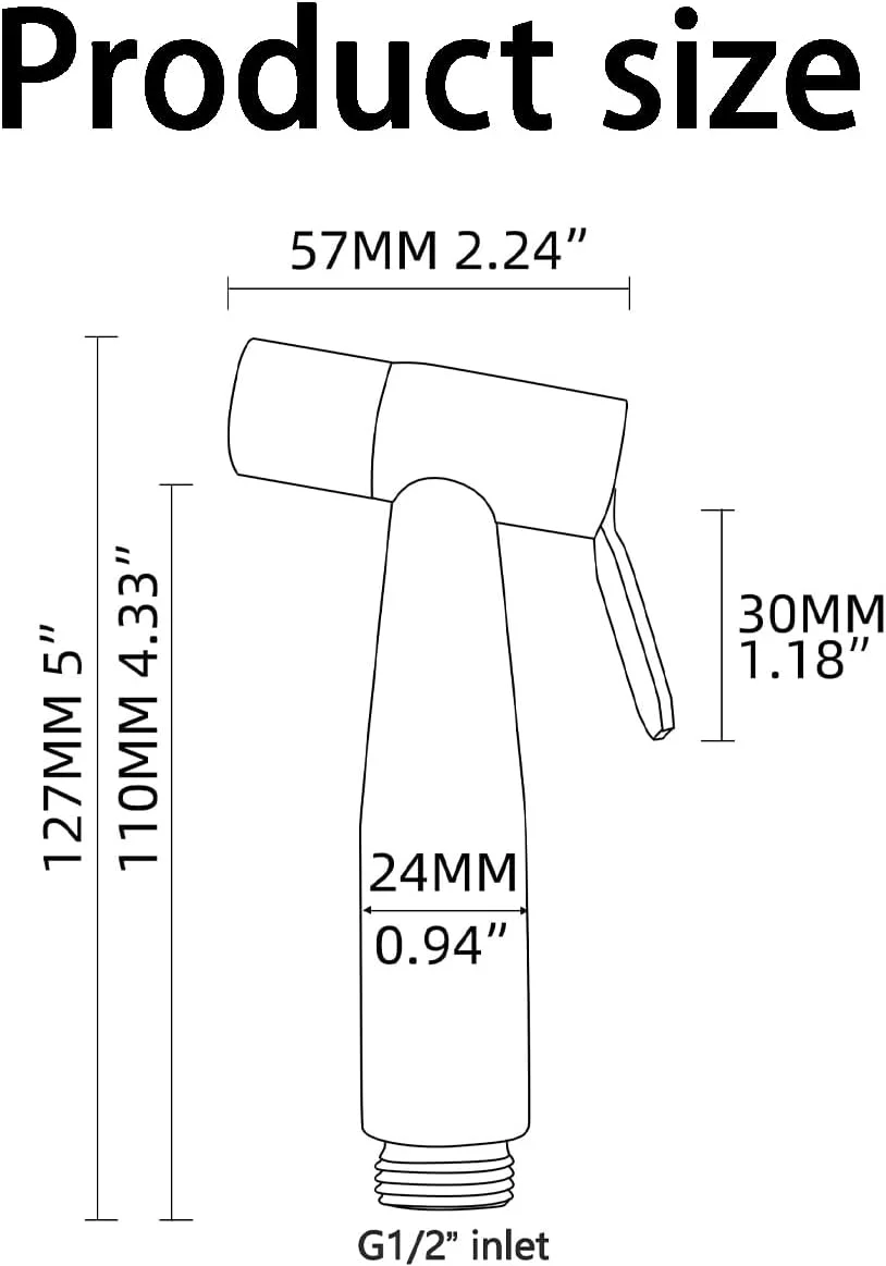 اسپری شاتاف توالت دستی کوچک مشکی [3 در 1] با شلنگ مشکی 1.5 متری، مناسب برای شستشوی پارچه ای، شیر توالت دستی شاتاف، شیر تمیز کننده توالت (نقره ای)