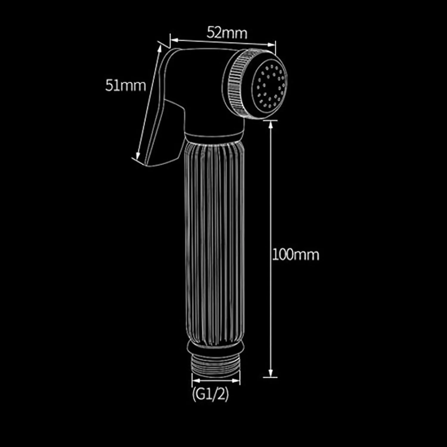 شیر دستی بهداشتی دیواری برنجی به همراه شلنگ و اتصالات، آب سرد، مناسب حمام، شستشوی حیوانات خانگی، رنگ برنز مشکی (آنتیک)