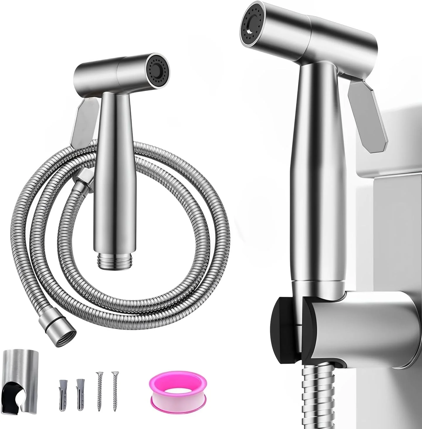 شیرآلات بیده Beauenty، اسپری بیده دستی، برای توالت با شلنگ بیده 1.5 متری، بیده دستی استیل ضد زنگ برای بهداشت، نظافت حمام، اتصال بیده قابل تنظیم برای توالت برای شستشوی نوزاد شیرآلات بیده Beauenty، اسپری بیده دستی، برای توالت با شلنگ بیده 1.5 متری، بیده دستی استیل ضد زنگ برای بهداشت، نظافت حمام، اتصال بیده قابل تنظیم برای توالت برای شستشوی نوزاد