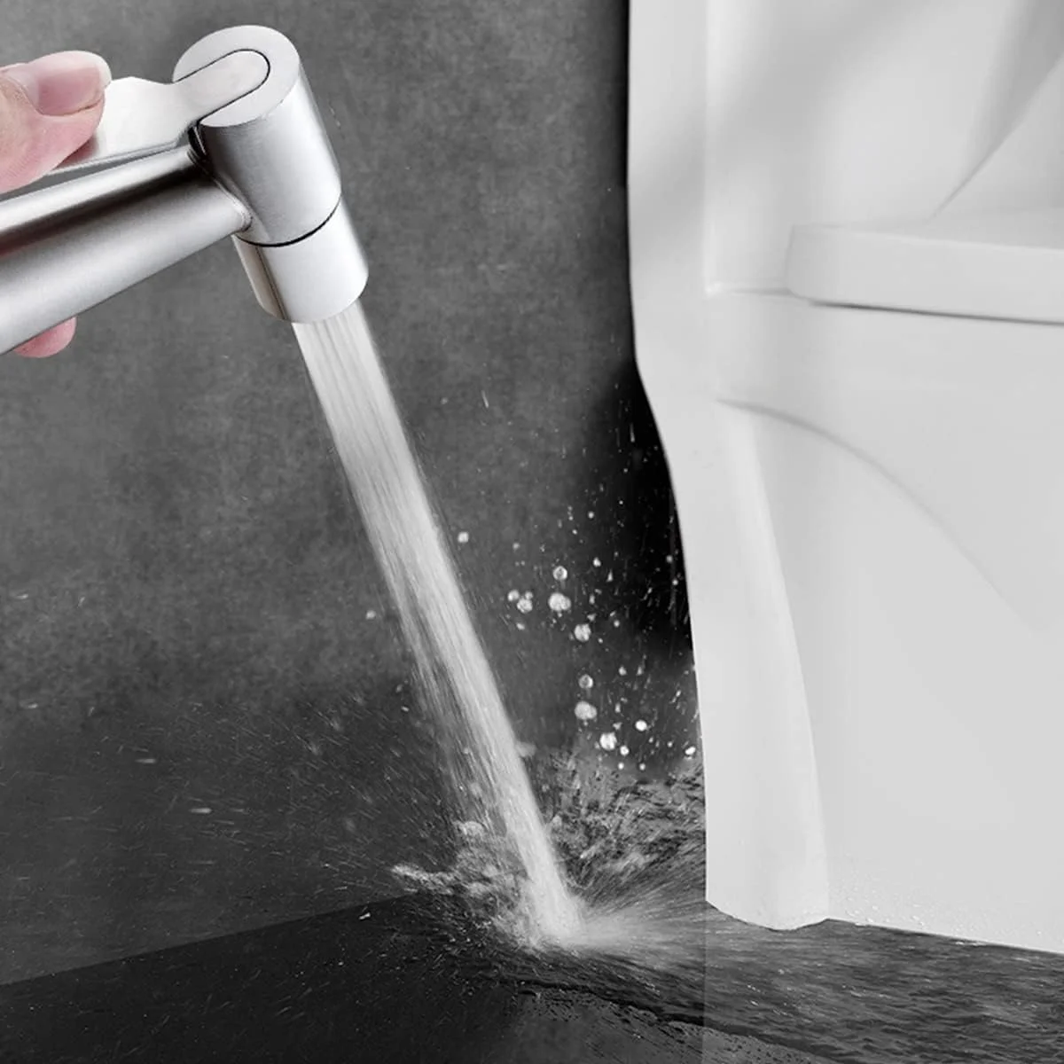 شیر دستی بهداشتی استیل ضد زنگ ECVV برای توالت، پارچه، حمام، پوشک، خود تمیز شونده، شطاف با کنترل فشار آب قابل تنظیم