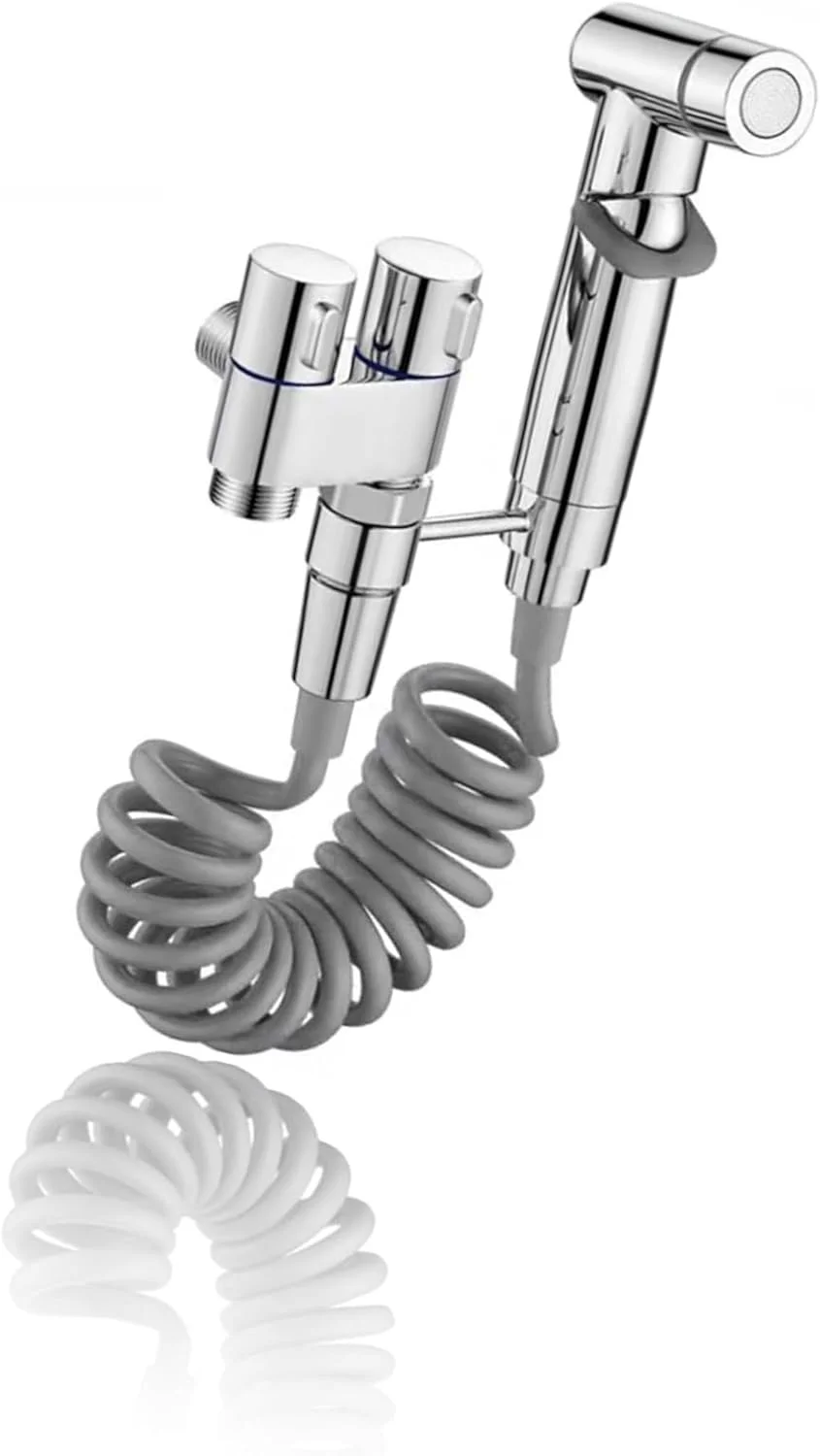 شیر کنترل دوگانه ورودی 1 به 2 خروجی Sweet seven با اسپری بیرون کشیدنی - شیر دوگانه برای توالت و ماشین لباسشویی (نقره ای) شیر کنترل دوگانه ورودی 1 به 2 خروجی Sweet seven با اسپری بیرون کشیدنی - شیر دوگانه برای توالت و ماشین لباسشویی (نقره ای)