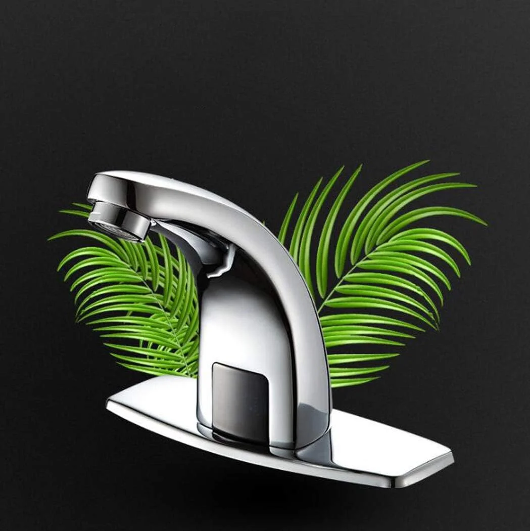 شیر آب اتوماتیک سنسوردار WLWLEO، شیر آب هوشمند بدون لمس، شیر آب برنجی بدون دست برای روشویی آشپزخانه، حمام، باغ، بدون تماس، صرفه جویی در آب، B