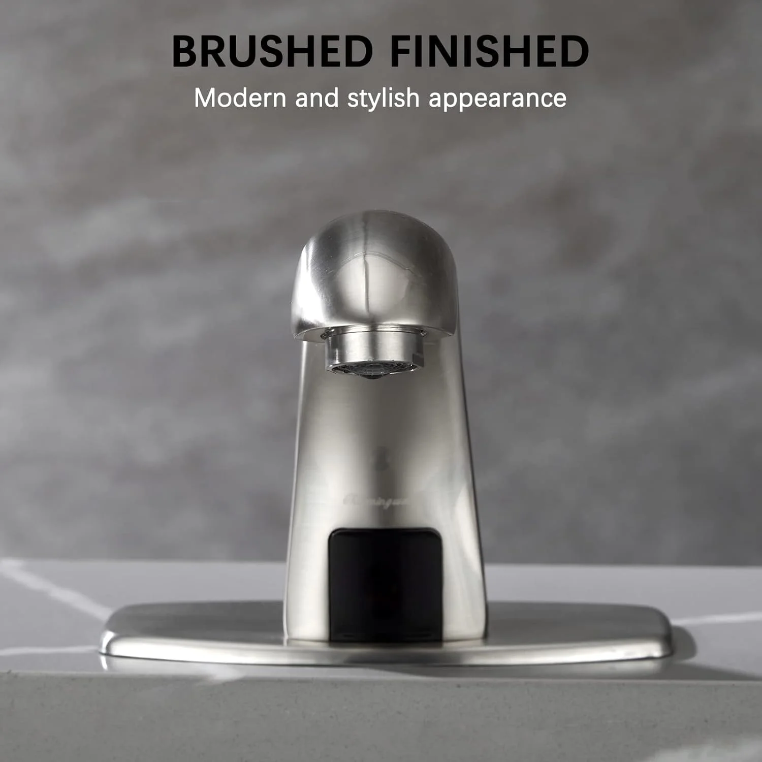 شیر روشویی بدون لمس Charmingwater با حسگر اتوماتیک، شیر روشویی بدون دست با صفحه پوشش سوراخ، نیکل برس خورده