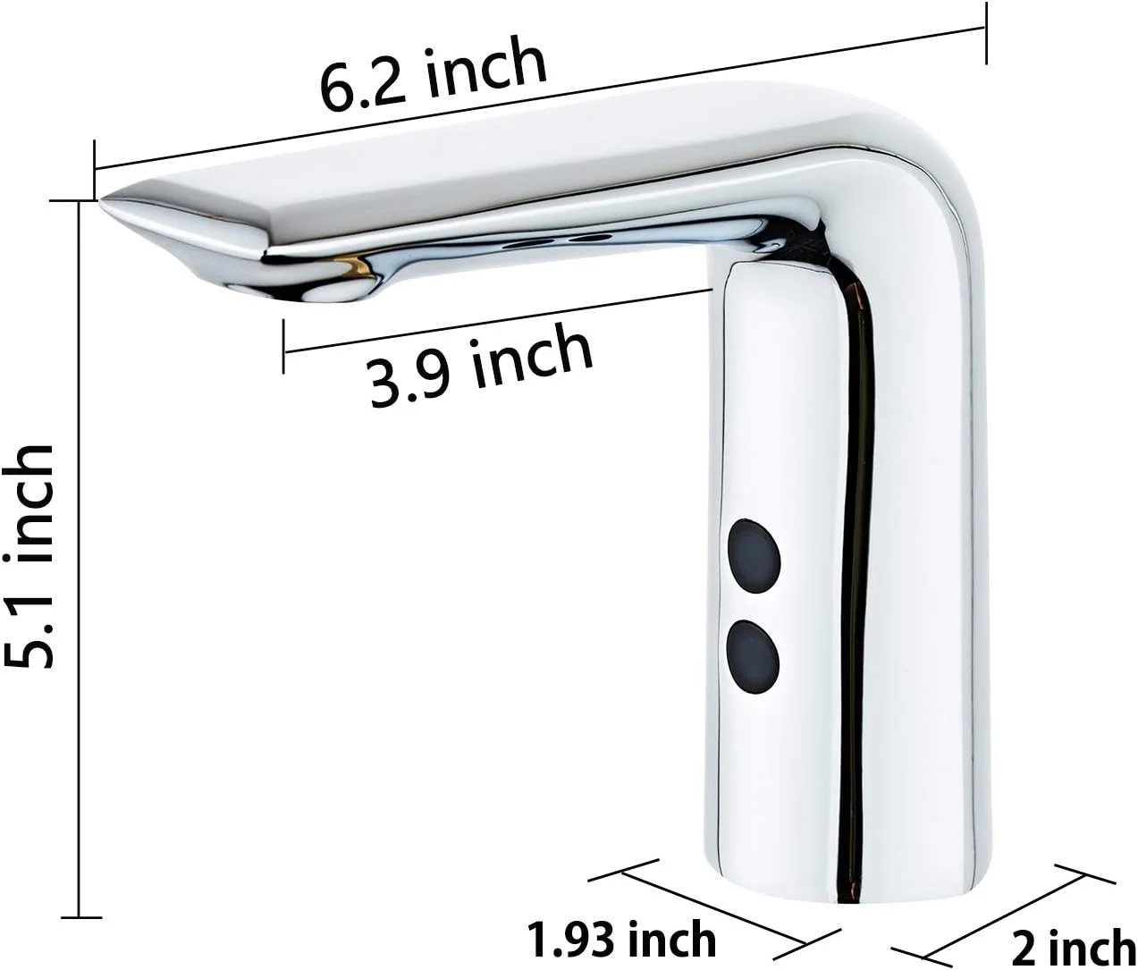 شیر آب اتوماتیک سنسور دار، شیر روشویی بدون لمس، شیر سینک فعال با حرکت، شیر سینک الکترونیکی بدون دست با ماژول سنسور، روکش کروم براق
