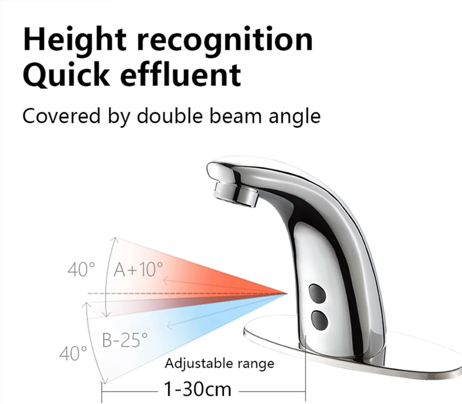 شیر آب حوضچه سنسور اتوماتیک الکترونیکی نیکو برای آب گرم و سرد