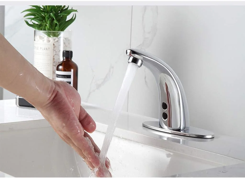 شیرآلات آشپزخانه، شیر سنسور القایی، شیر آب سنسوری، شیر آب القایی تمام مسی، شیر سنسور تمام اتوماتیک، القای هوشمند، تک سرد و آب گرم، حوضچه شستشوی مادون قرمز نقره ای مشکی طلایی