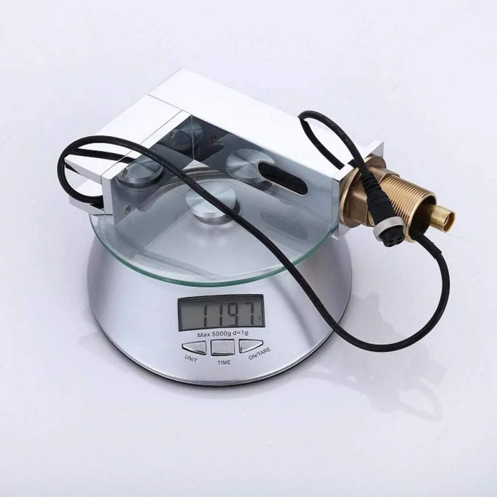 شیر آب حسگر مربعی کروم اندود HommomH YHSGY، شیر آب کاسه ای حسگر با دهانه عمیق، شیر آب حسگر آب سرد تک