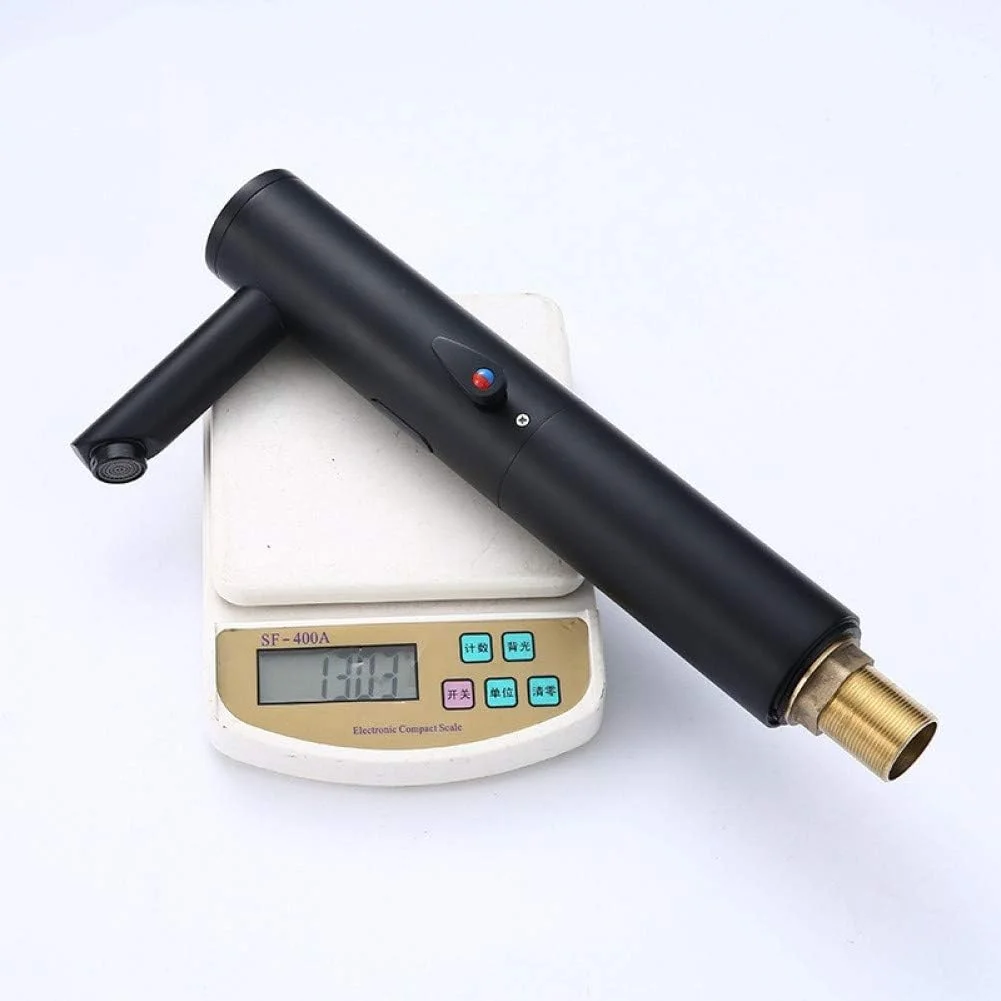 شیر آب اتوماتیک سنسوردار HommomH YHSGY مسی مشکی، شیر روشویی آب گرم و سرد