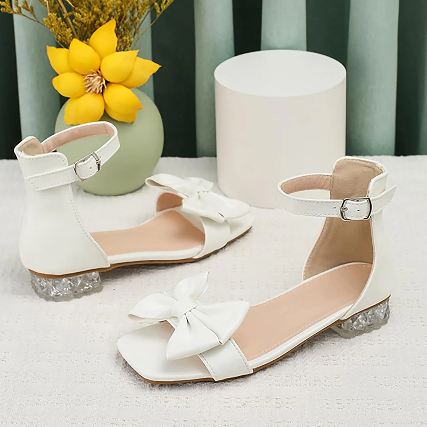 کفش مجلسی پاشنه دار دخترانه، صندل مری جین گلدار، کفش عروسی و مهمانی، کفش پرنسسی پاپیونی مناسب برای کودکان نوپا، کودکان کوچک و کودکان بزرگ